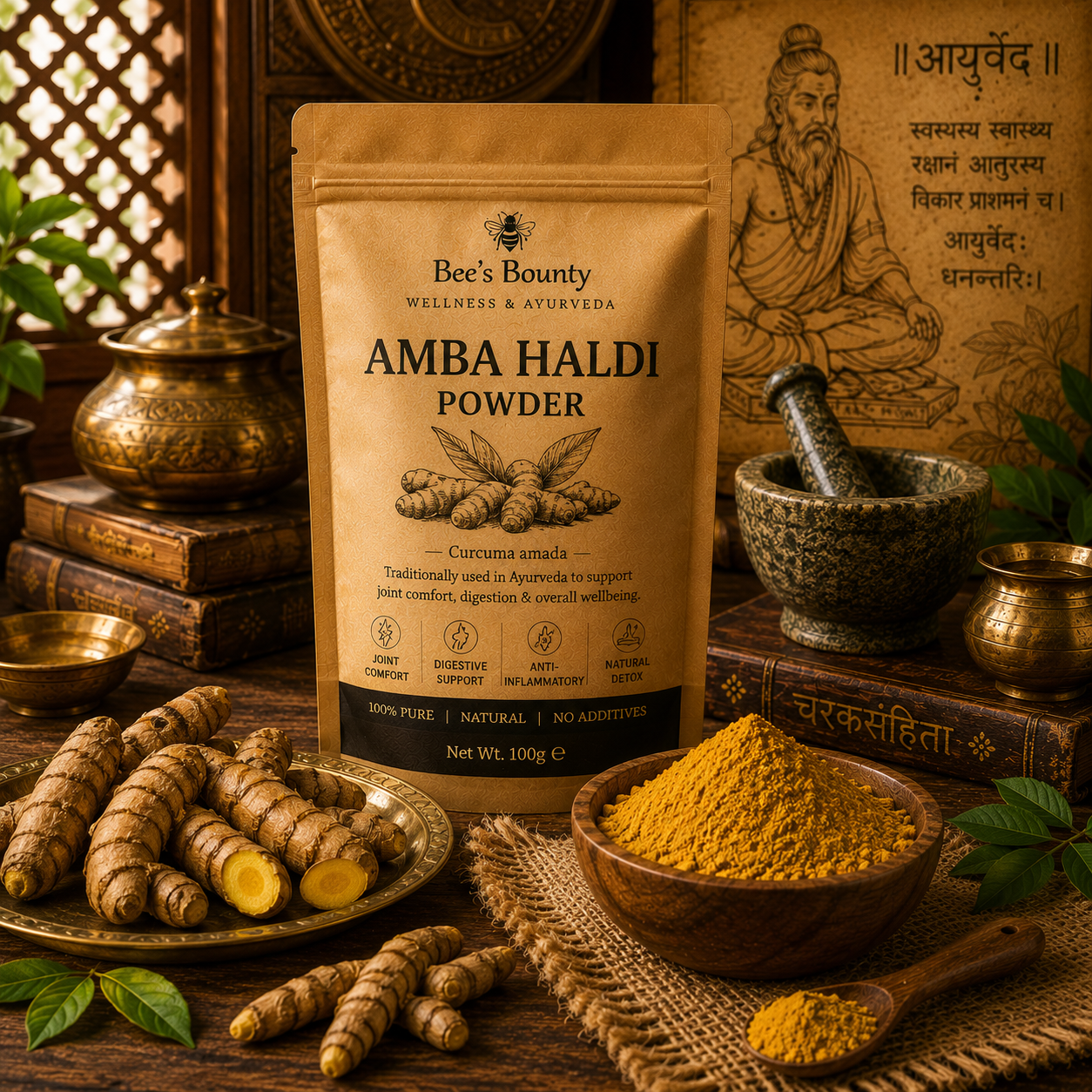 🌿 AMBA HALDI (MANGO GINGER) POWDER